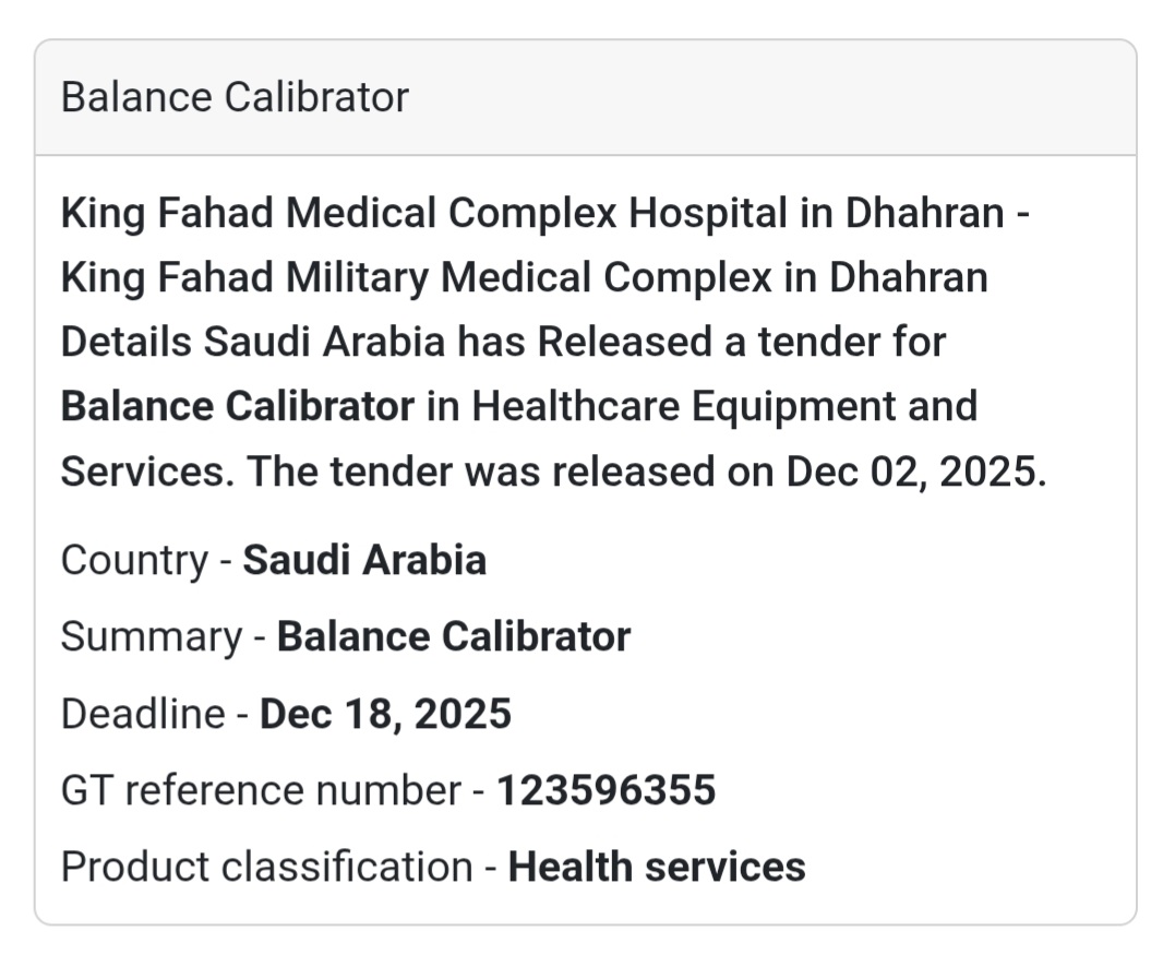 📢 New Tender Alert – Saudi Arabia