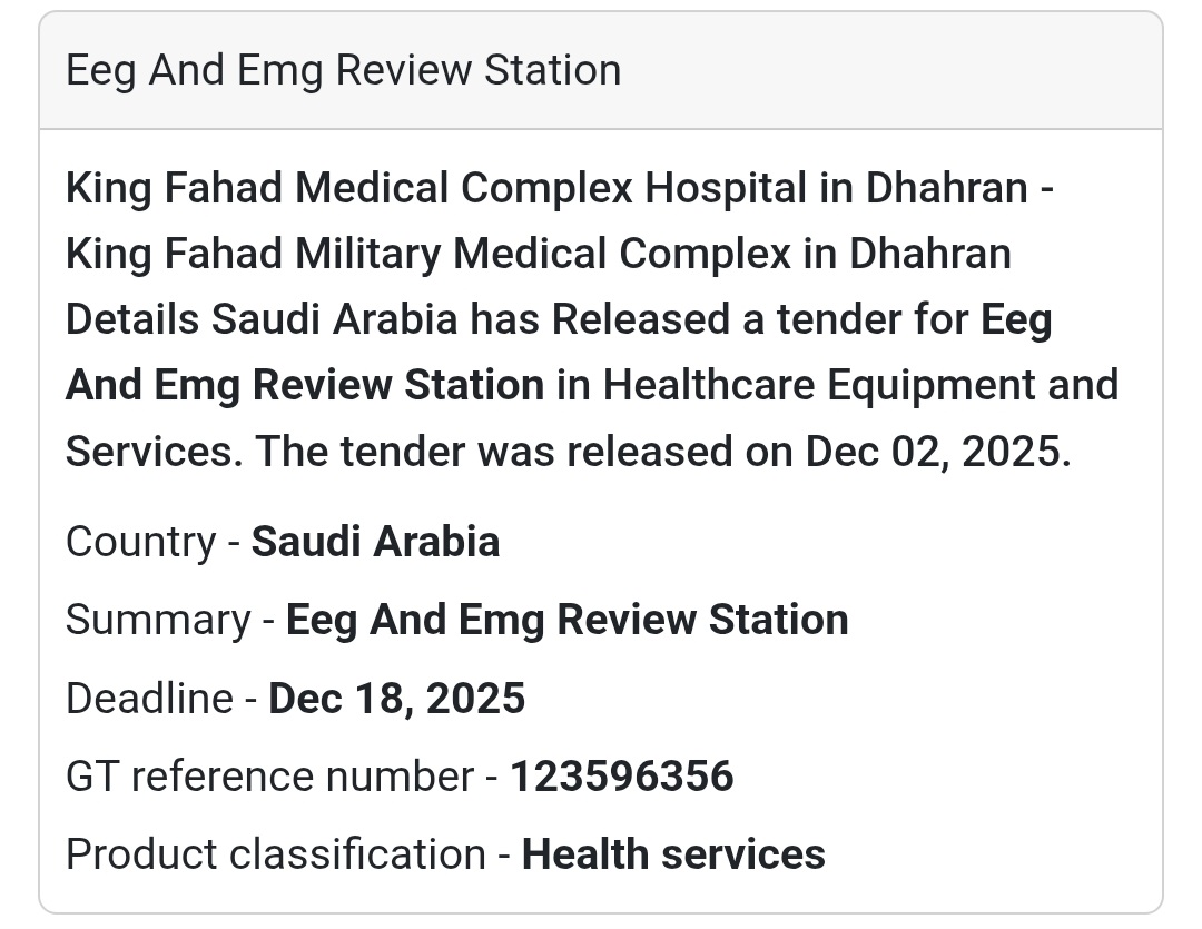 📢 New Tender Alert – Saudi Arabia