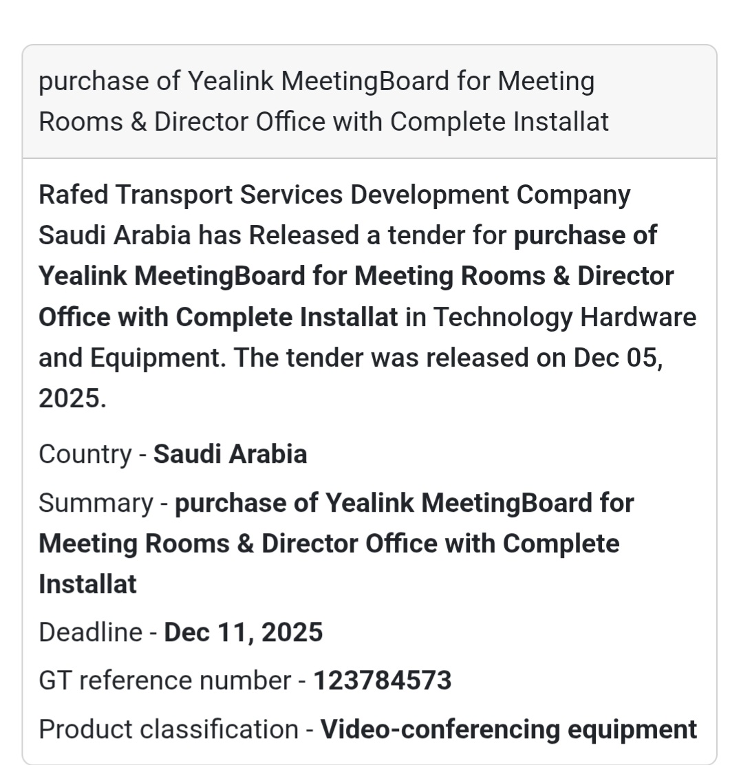 🚨 New Tender Alert – Saudi Arabia 🌍