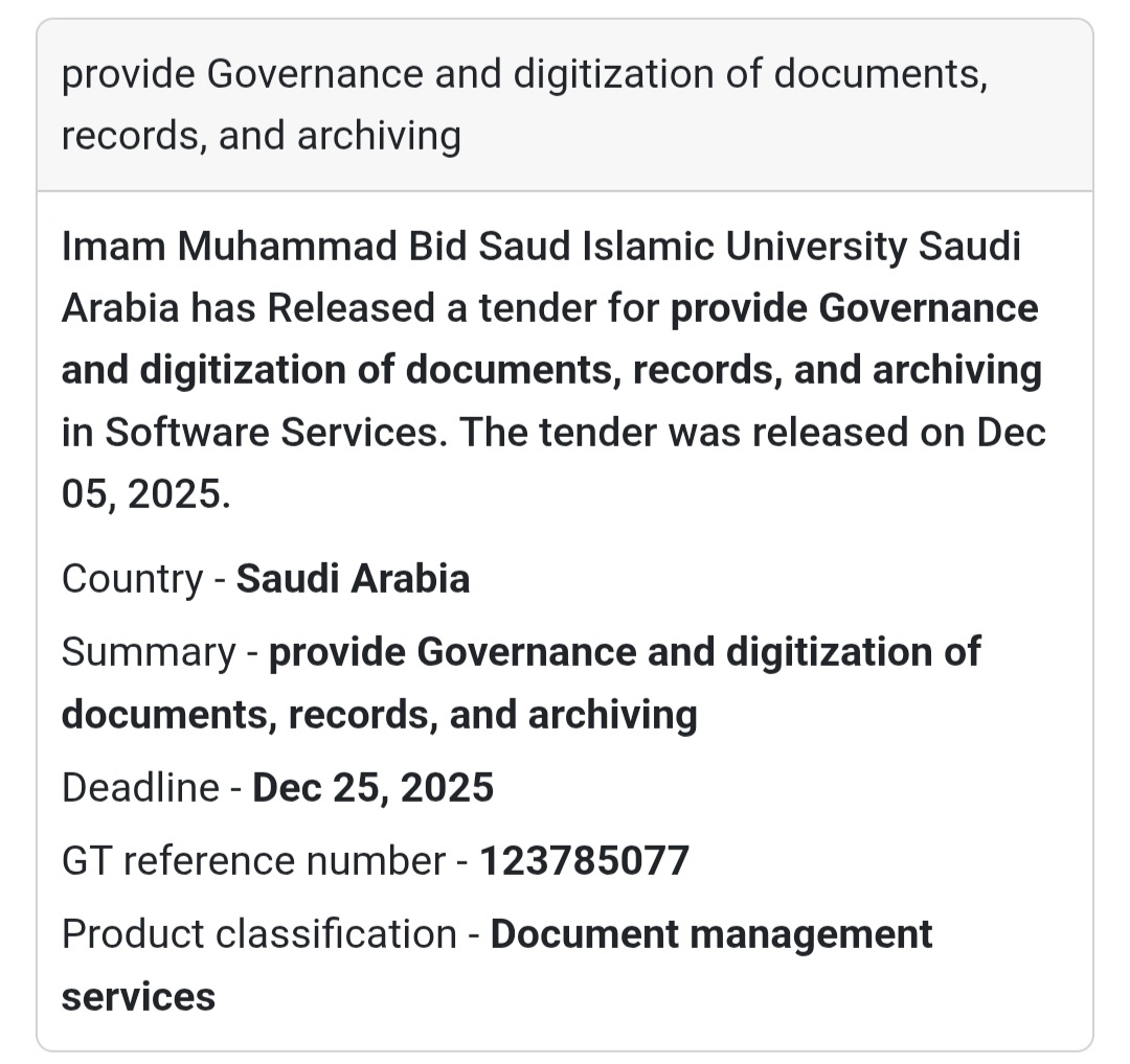 🚨 New Tender Alert – Saudi Arabia 🌍