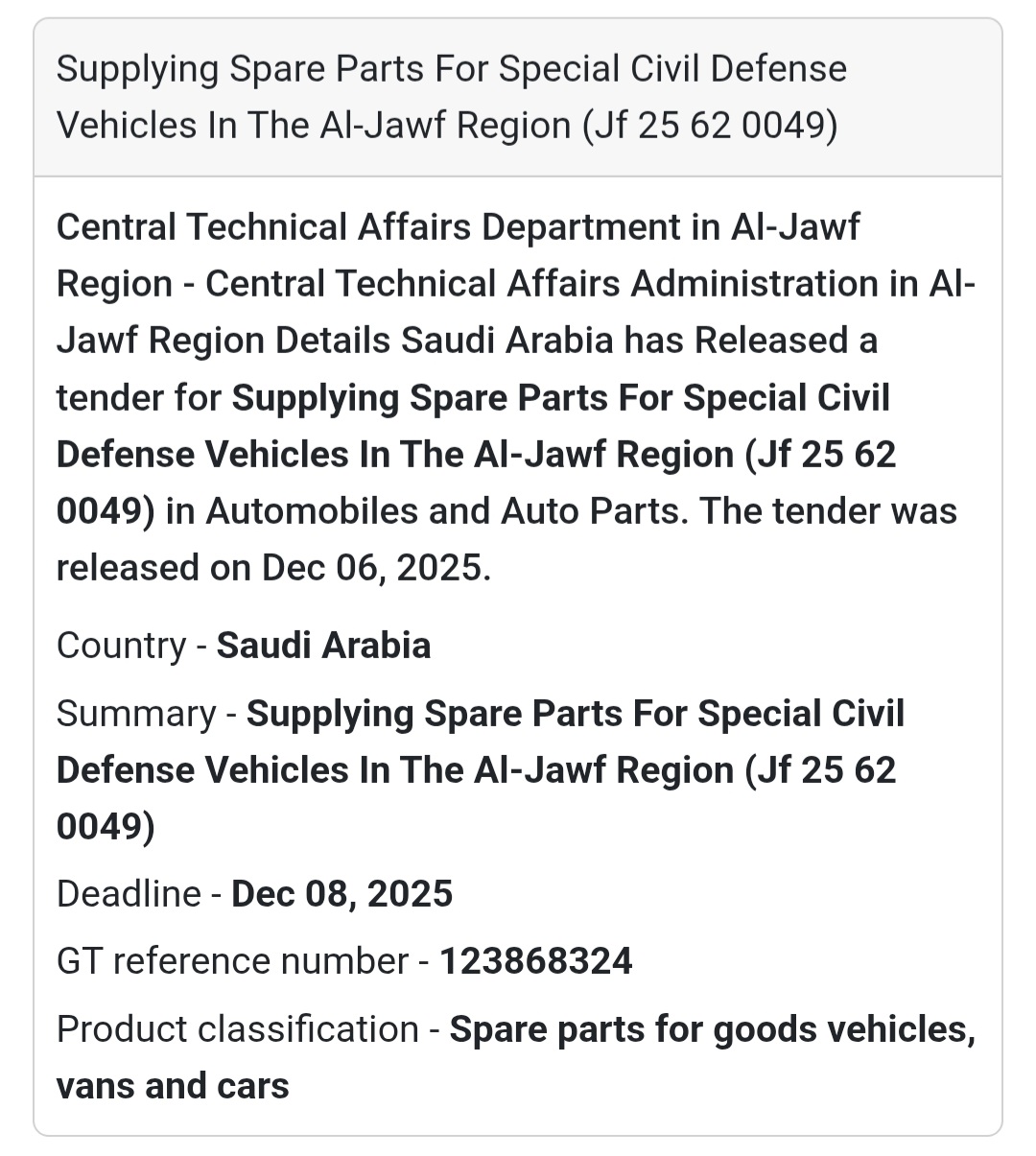 🚨 New Tender Alert – Saudi Arabia 🇸🇦