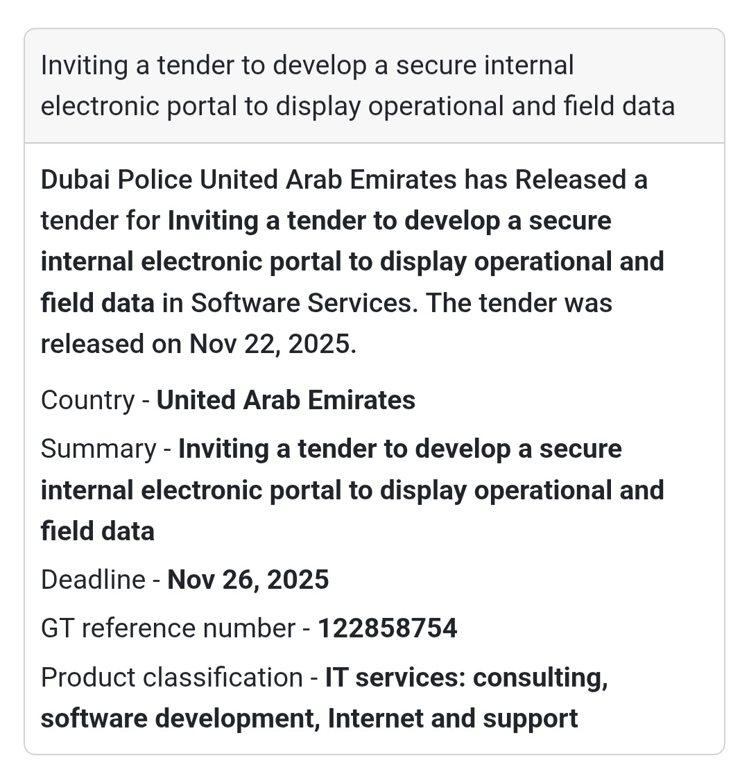 📢 New Tender Alert – UAE