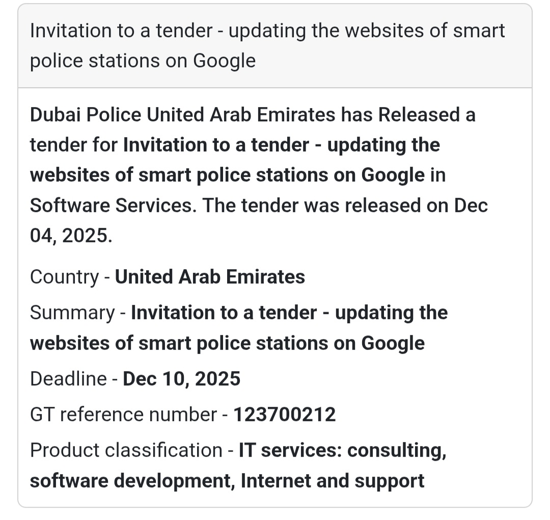 🚨 New Tender Alert – UAE 🇦🇪