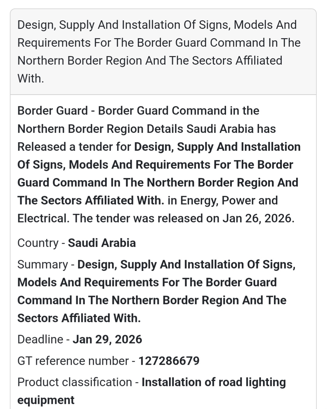 🇸🇦 New Tender Alert!