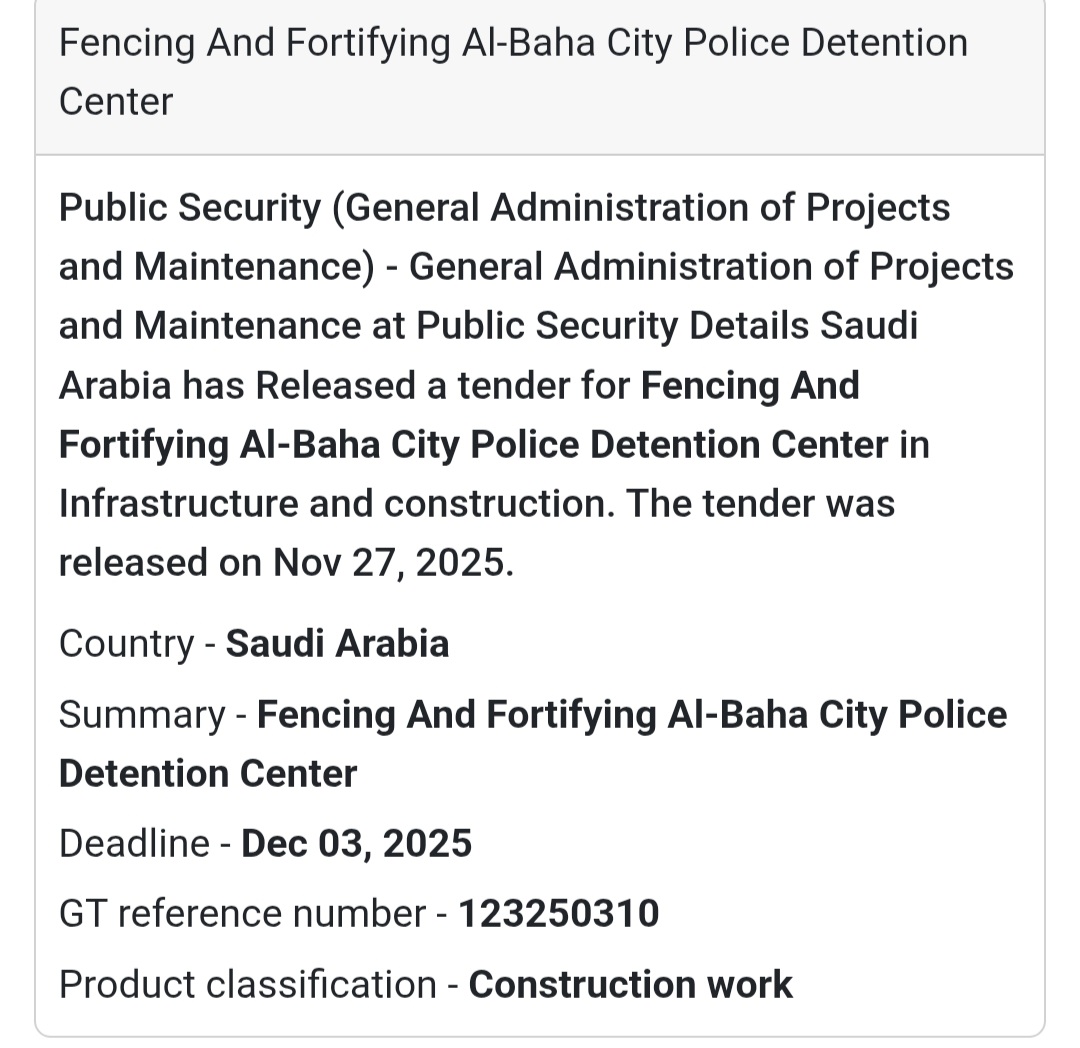 🚤 New Tender Announcement – Saudi Arabia 🇸🇦