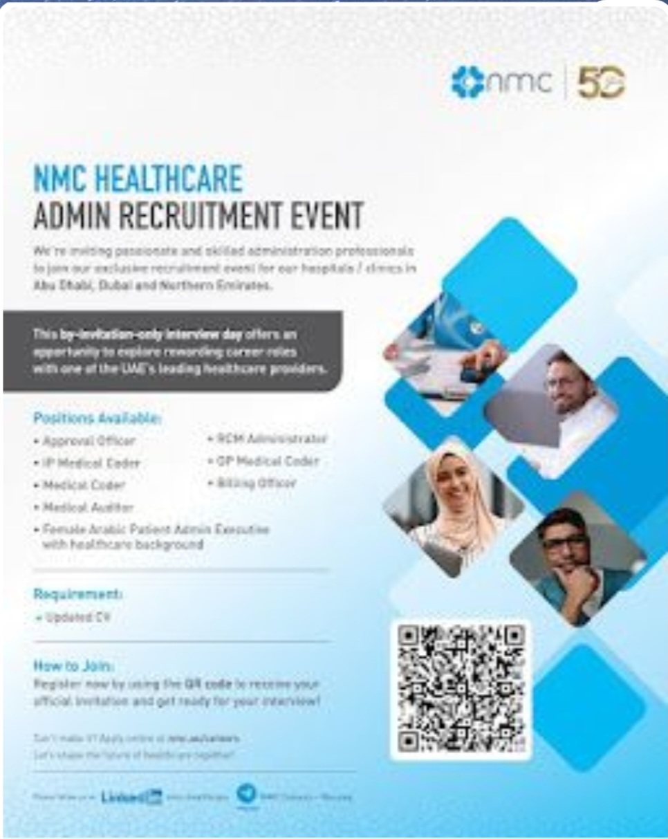 🌟 NMC Healthcare Admin Recruitment – Exciting UAE Opportunities!