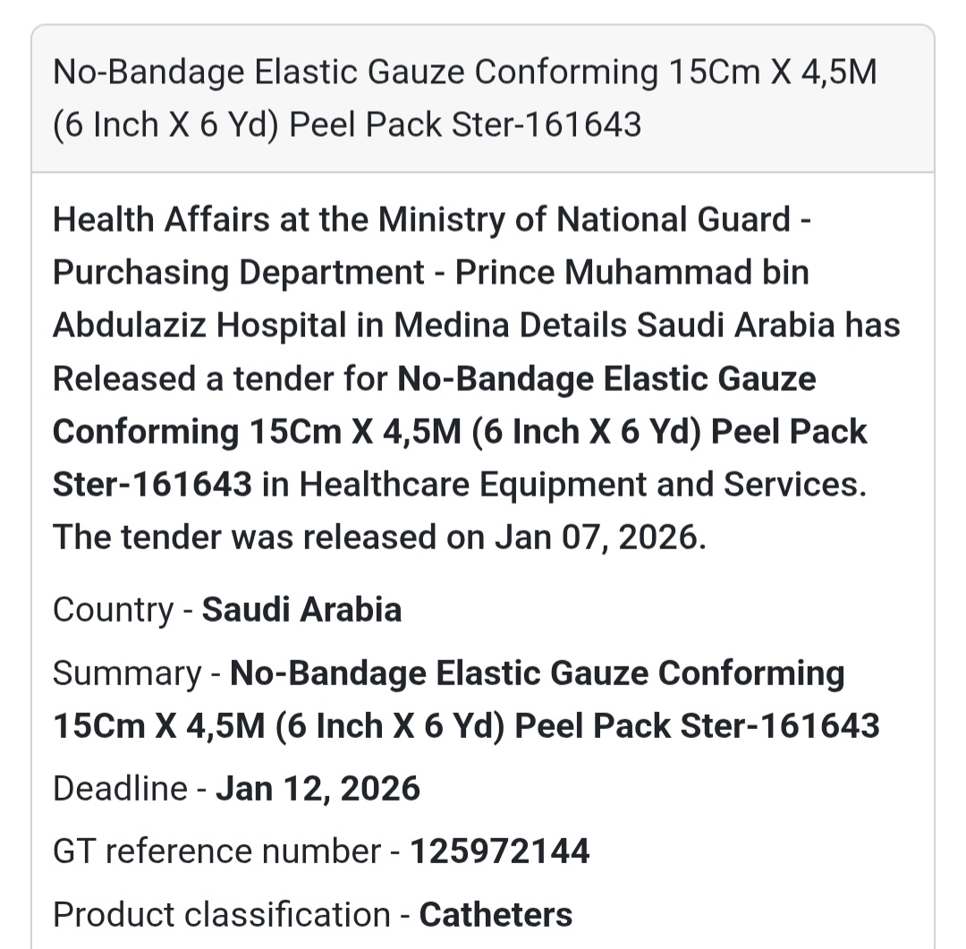 🩹 No-Bandage Elastic Gauze (15cm x 4.5m) – Sterile Pack (161643)