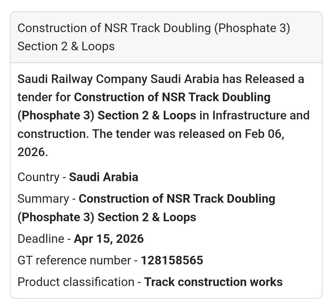 🚆 NSR Track Doubling (Phosphate 3) –