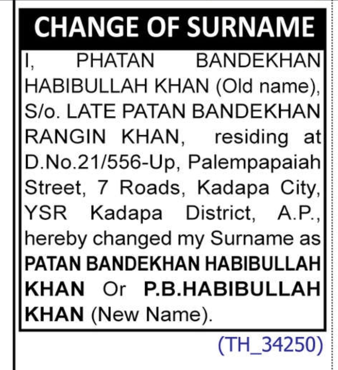 ✨ Official Name and surname Change Declaration