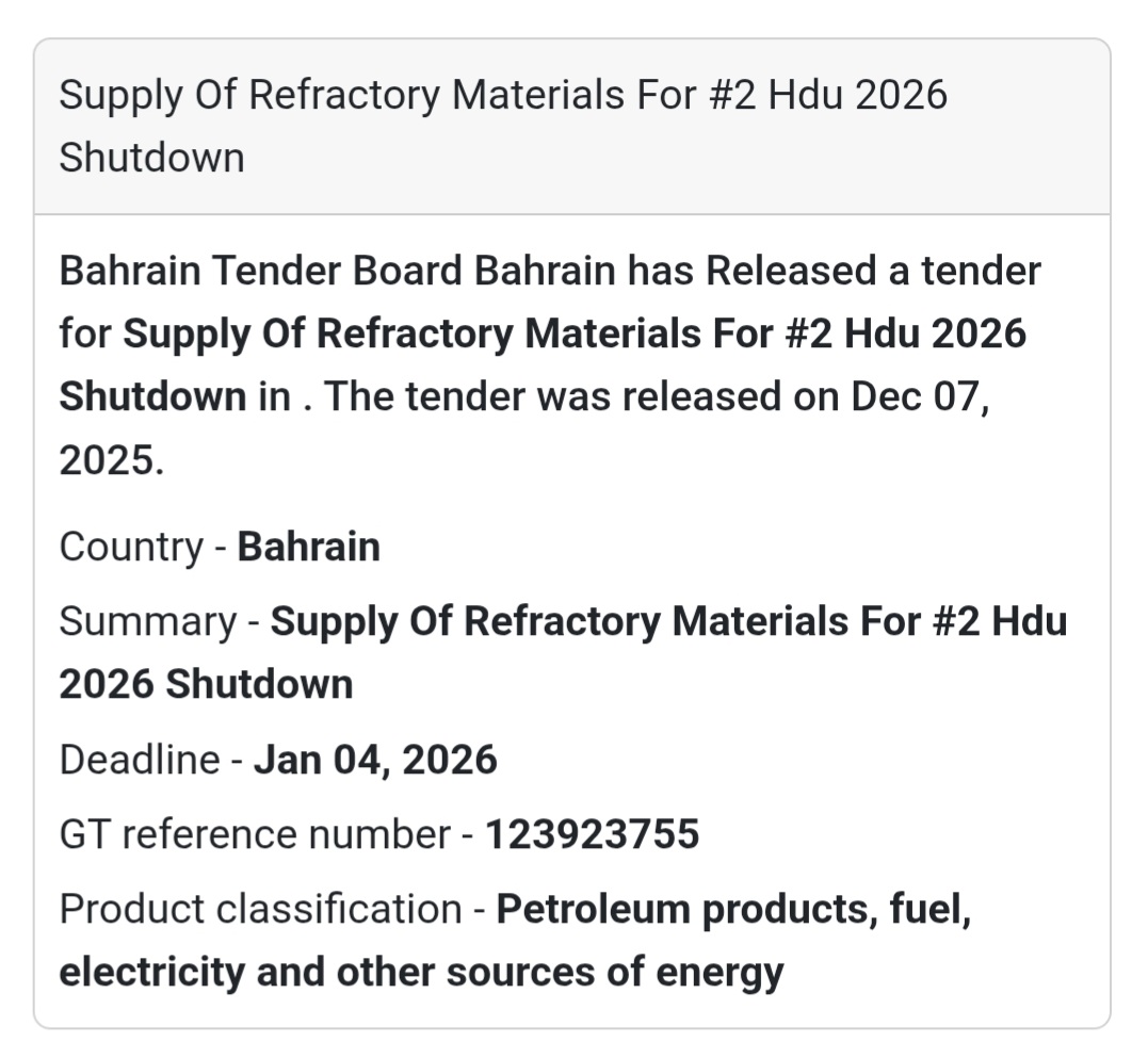 🚨 Oil & Gas Engineering Services Tender – Bahrain 🇧🇭🛢️