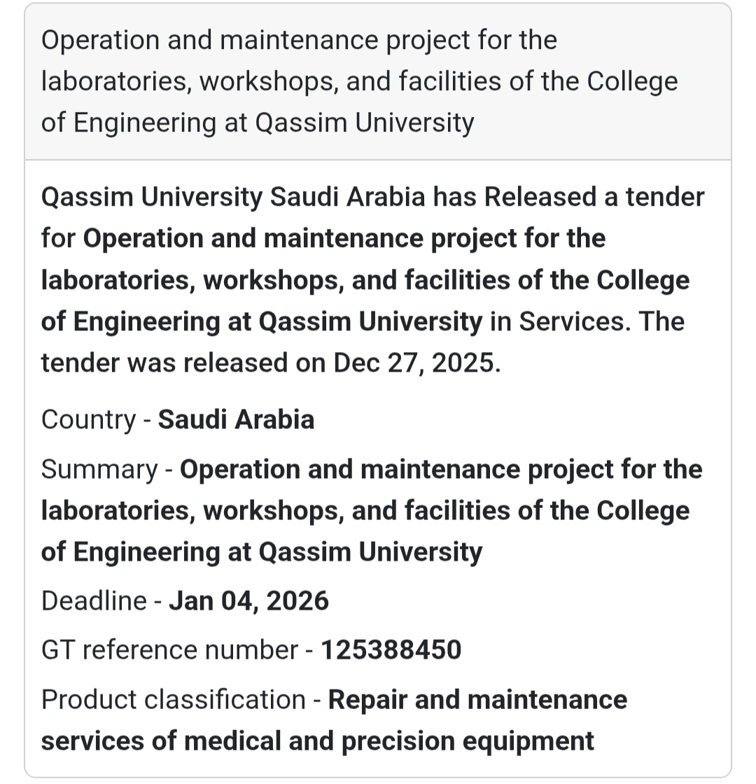 🛠️ O&M Project – Engineering College | Saudi Arabia 🇸🇦