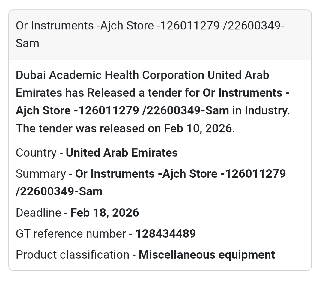 🏥 OR Instruments – Ajch Store (Ref 22600349)