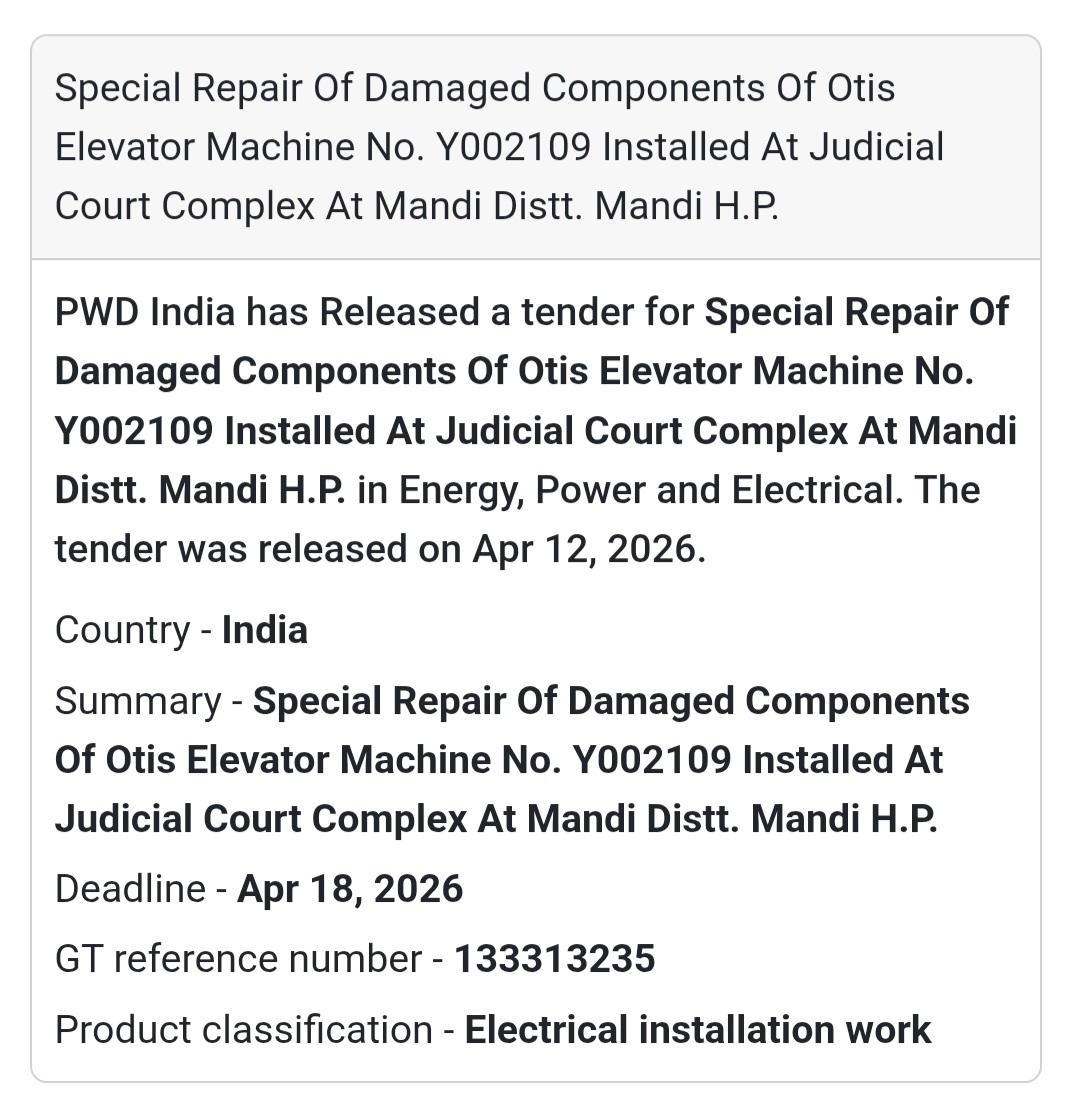 🛠️ Otis Elevator Repair – Judicial Court Complex