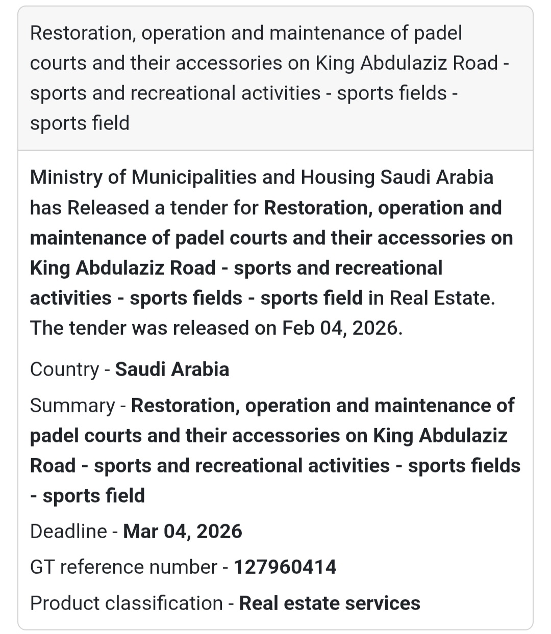 🎾 Padel Courts – King Abdulaziz Road