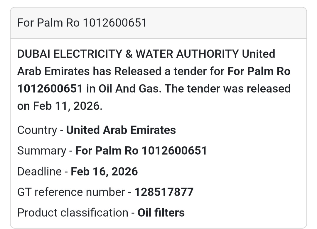 🛢️ Palm RO 1012600651