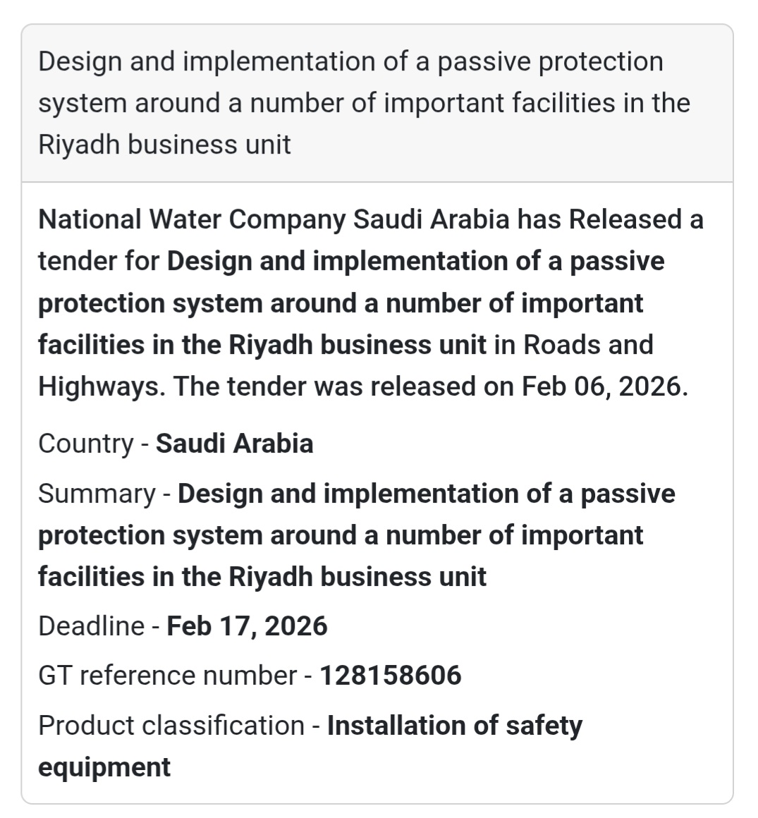 🛡 Passive Protection System – Riyadh Business Unit