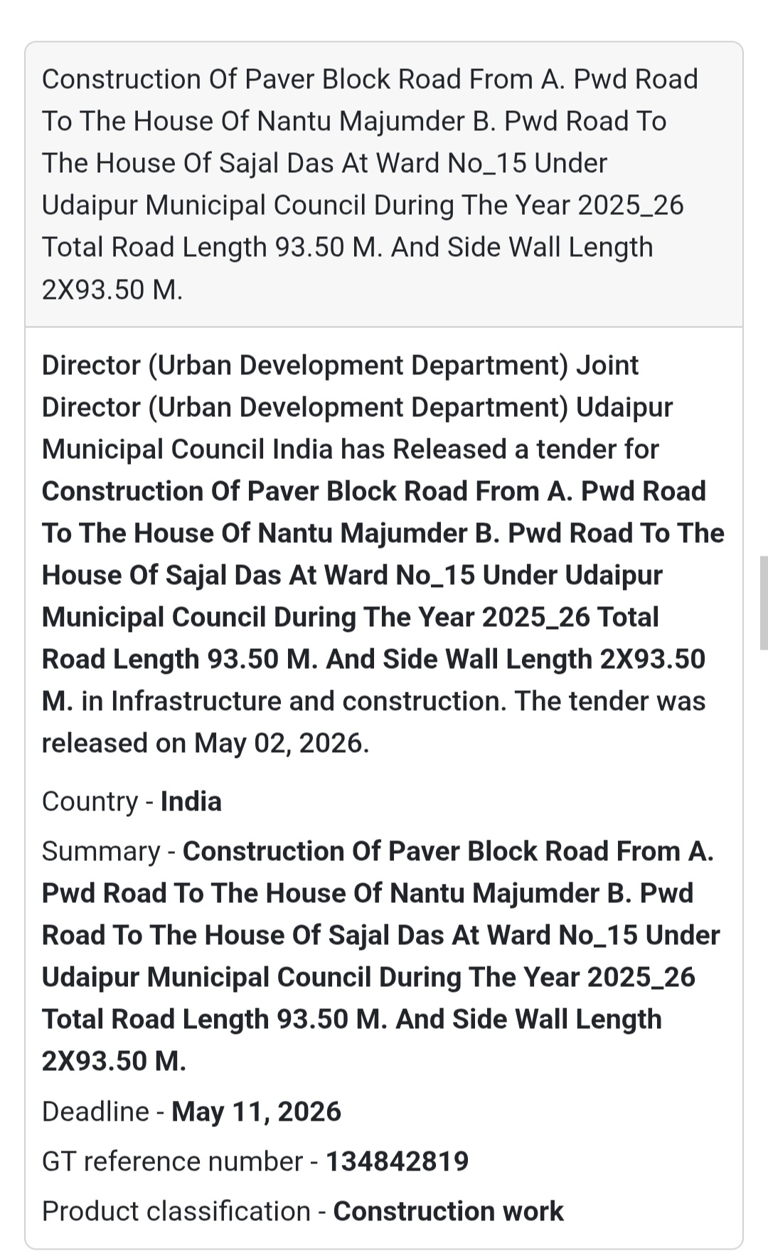 🛣️ Paver Block Road Construction