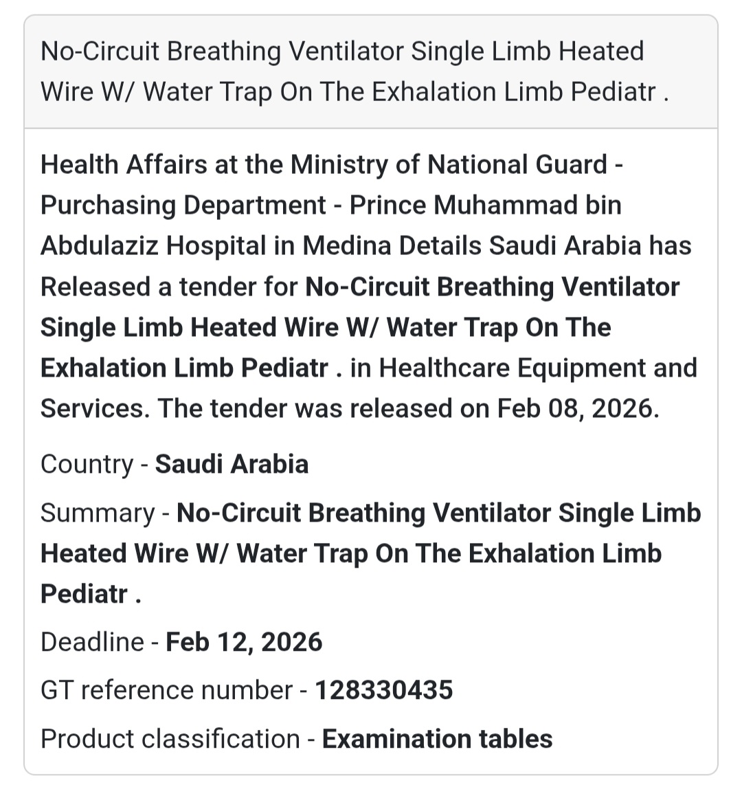 🫁 Pediatric Breathing Ventilator Accessories