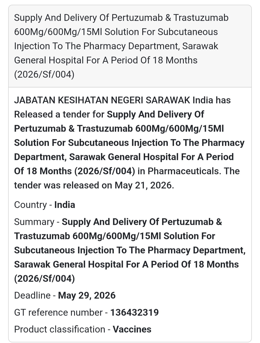💉 Pertuzumab & Trastuzumab Injection