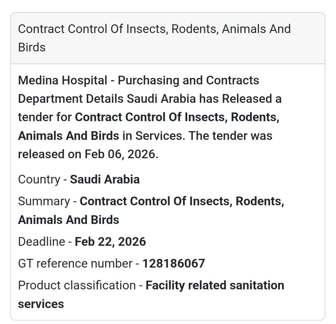 🧹 Pest & Animal Control Services – Medina Hospital