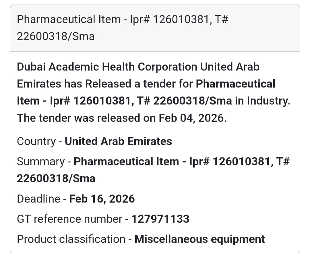 💊 Pharmaceutical Item – IPR# 126010381