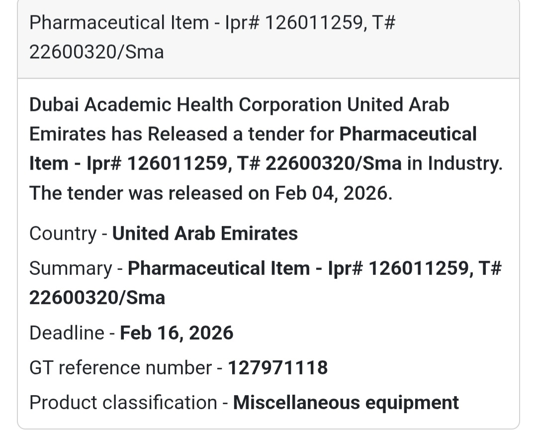 💊 Pharmaceutical Item – IPR# 126011259