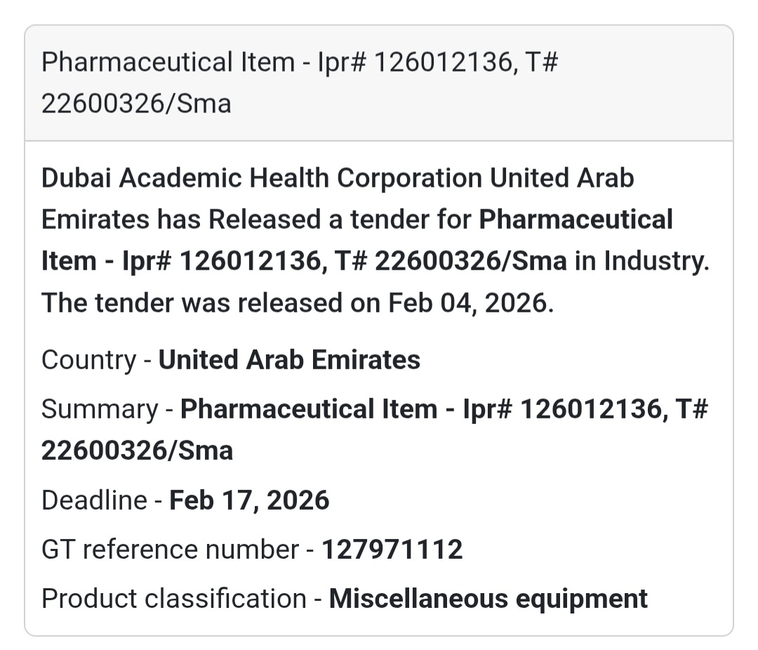 💊 Pharmaceutical Item – IPR# 126012136