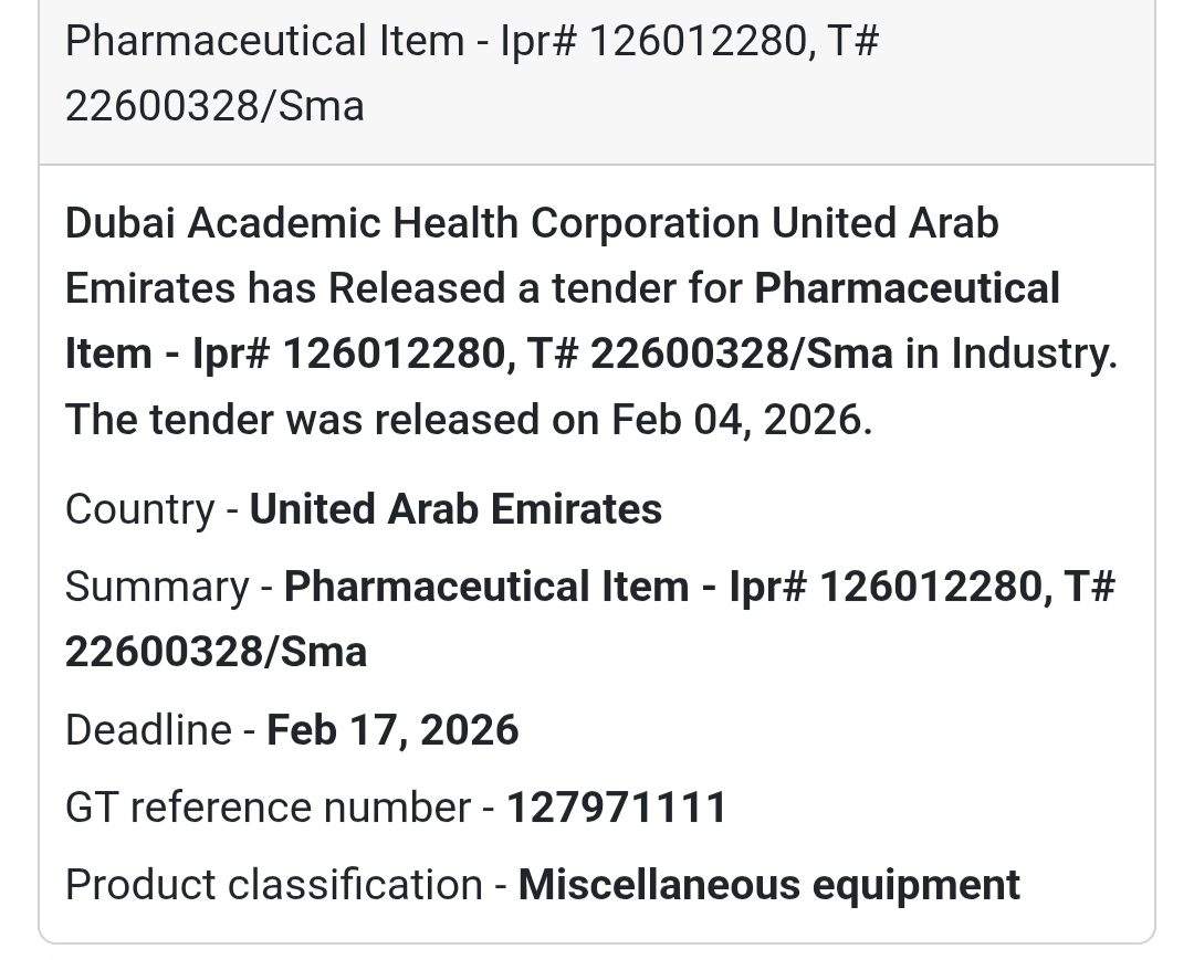 💊 Pharmaceutical Item – IPR# 126012280