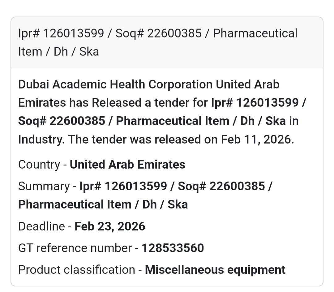 💊 Pharmaceutical Item – Ipr# 126013599