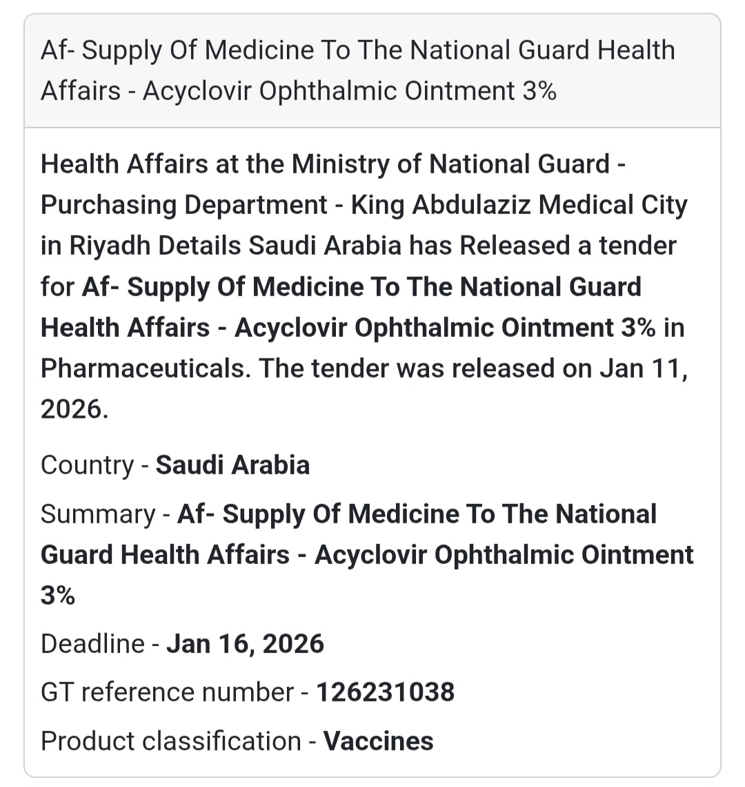 💊 PHARMACEUTICAL SUPPLY – ACYCLOVIR
