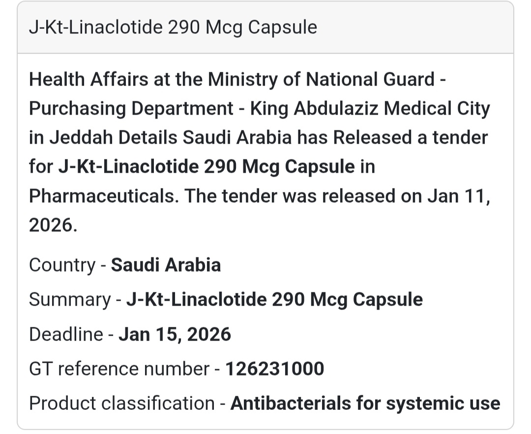 💊 PHARMACEUTICAL SUPPLY – LINACLOTIDE