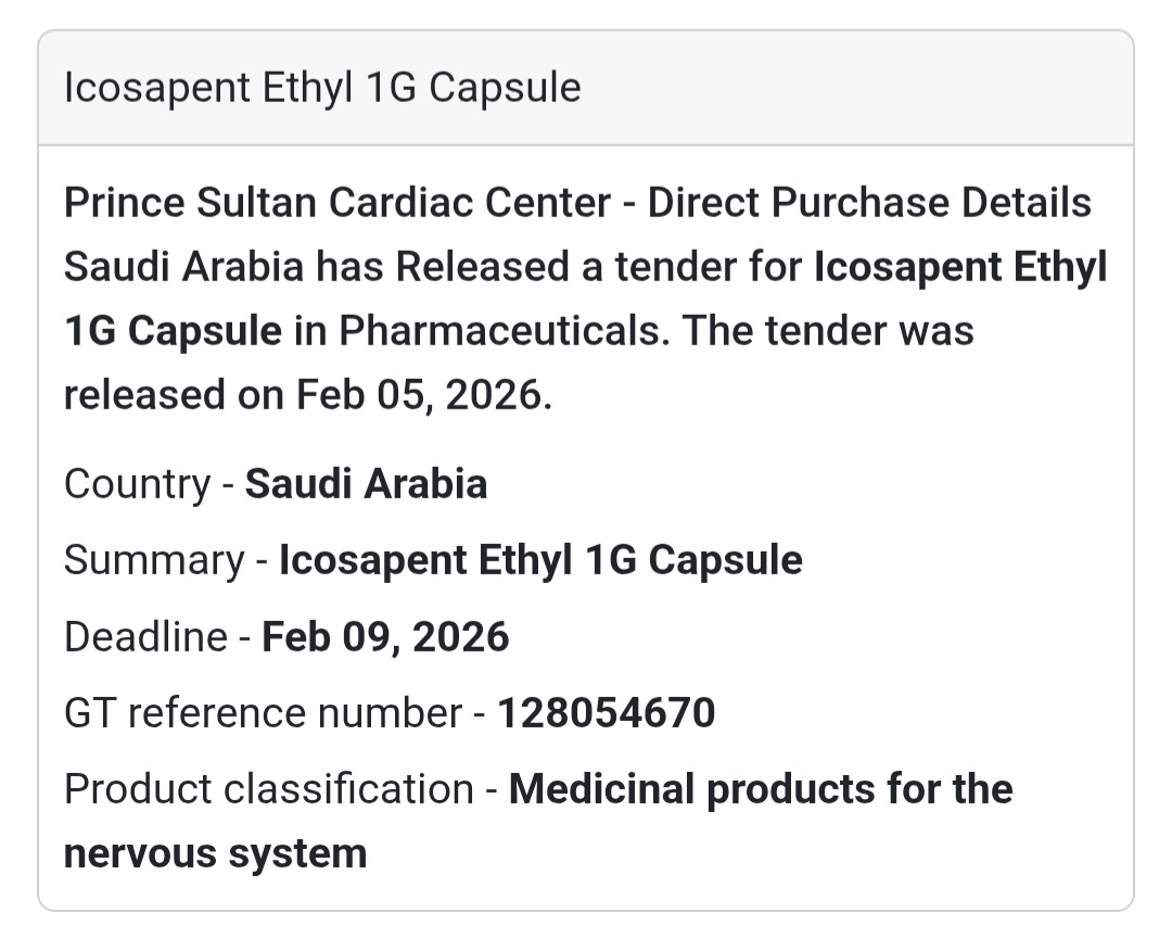 💊 Pharmaceutical Supply – Saudi Arabia