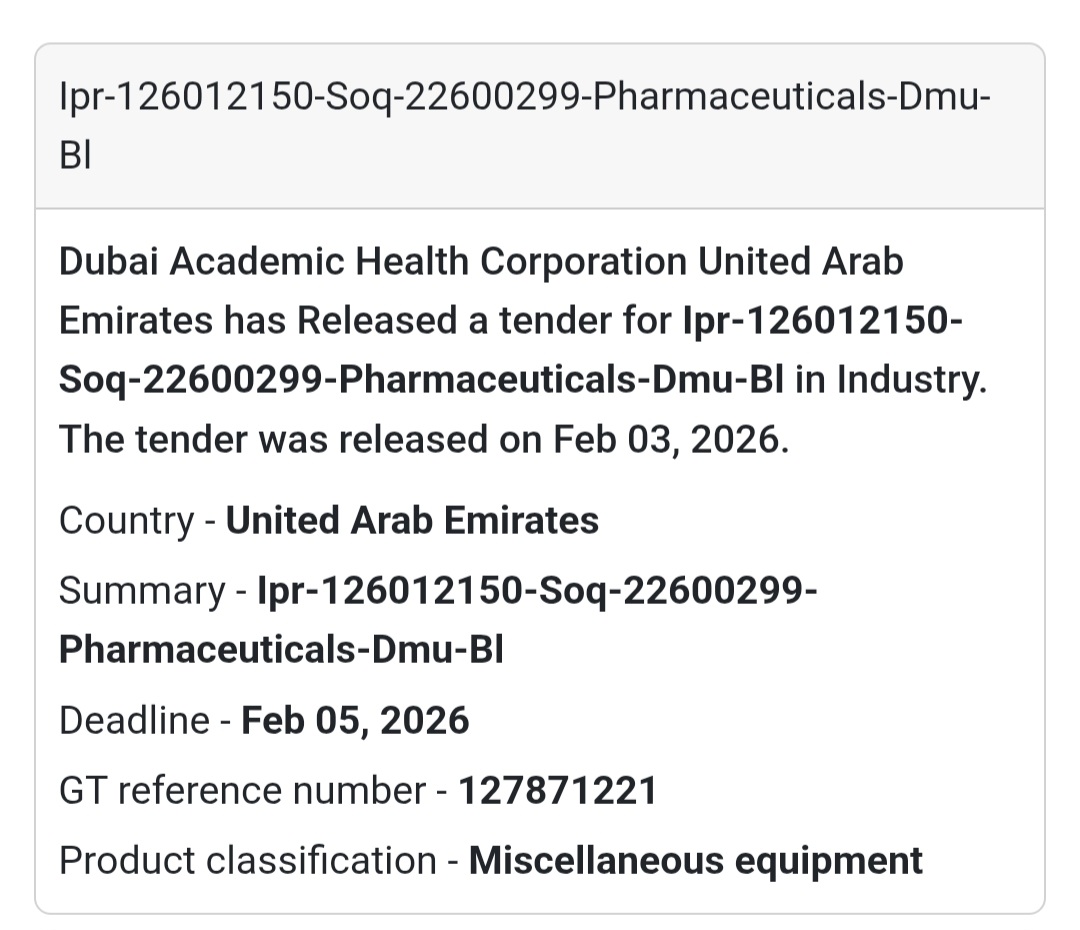 💊 Pharmaceuticals – DMU / BI Healthcare | UAE 🇦🇪