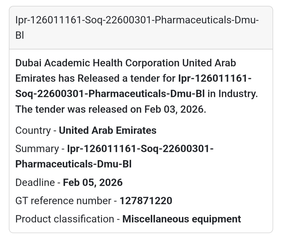 💊 Pharmaceuticals – DMU / BI Healthcare | UAE 🇦🇪