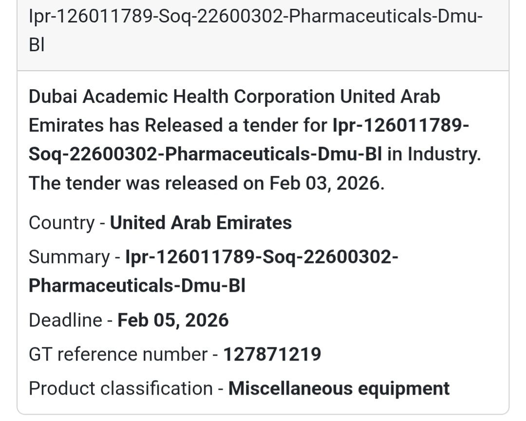 💊 Pharmaceuticals – DMU / BI Healthcare | UAE 🇦🇪