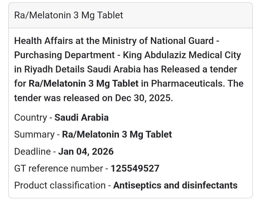 💊 Pharmaceuticals Tender