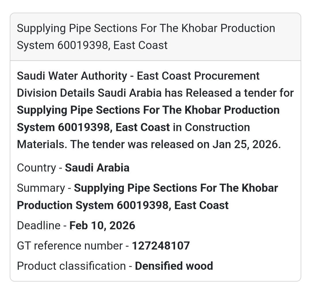 🧱 Pipe Sections Supply – Khobar (East Coast)