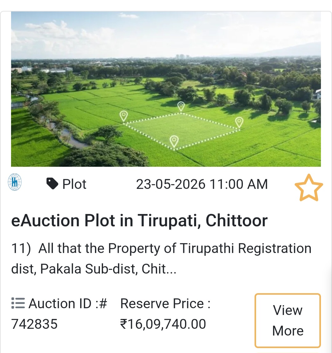 Plot in Tirupati Region