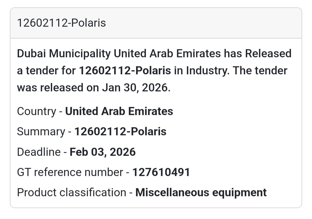 🚙 Polaris Equipment | Dubai Municipality