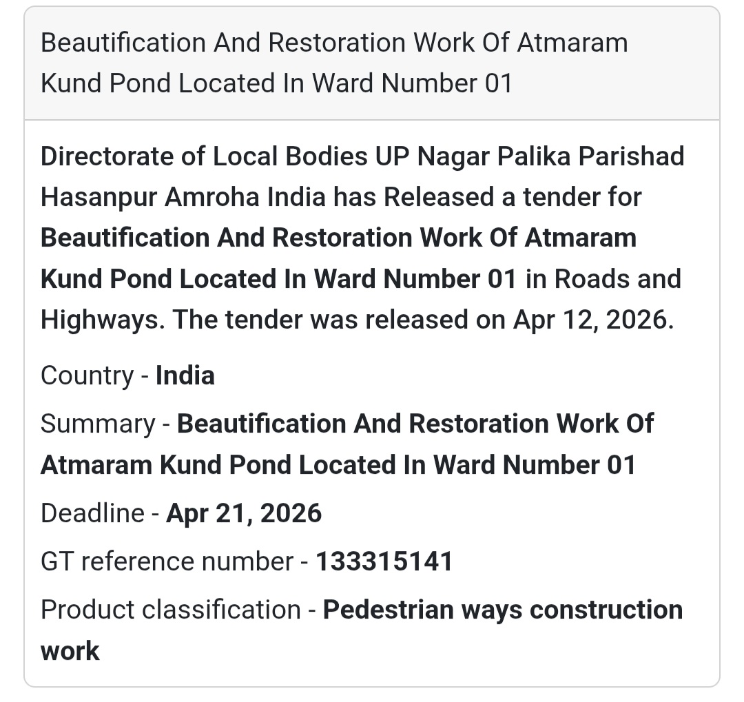 🌿 Pond Beautification Work – Amroha