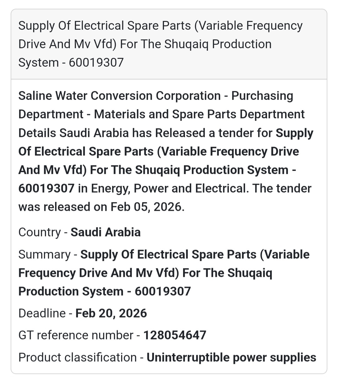 ⚡ Power & Energy Systems Supply