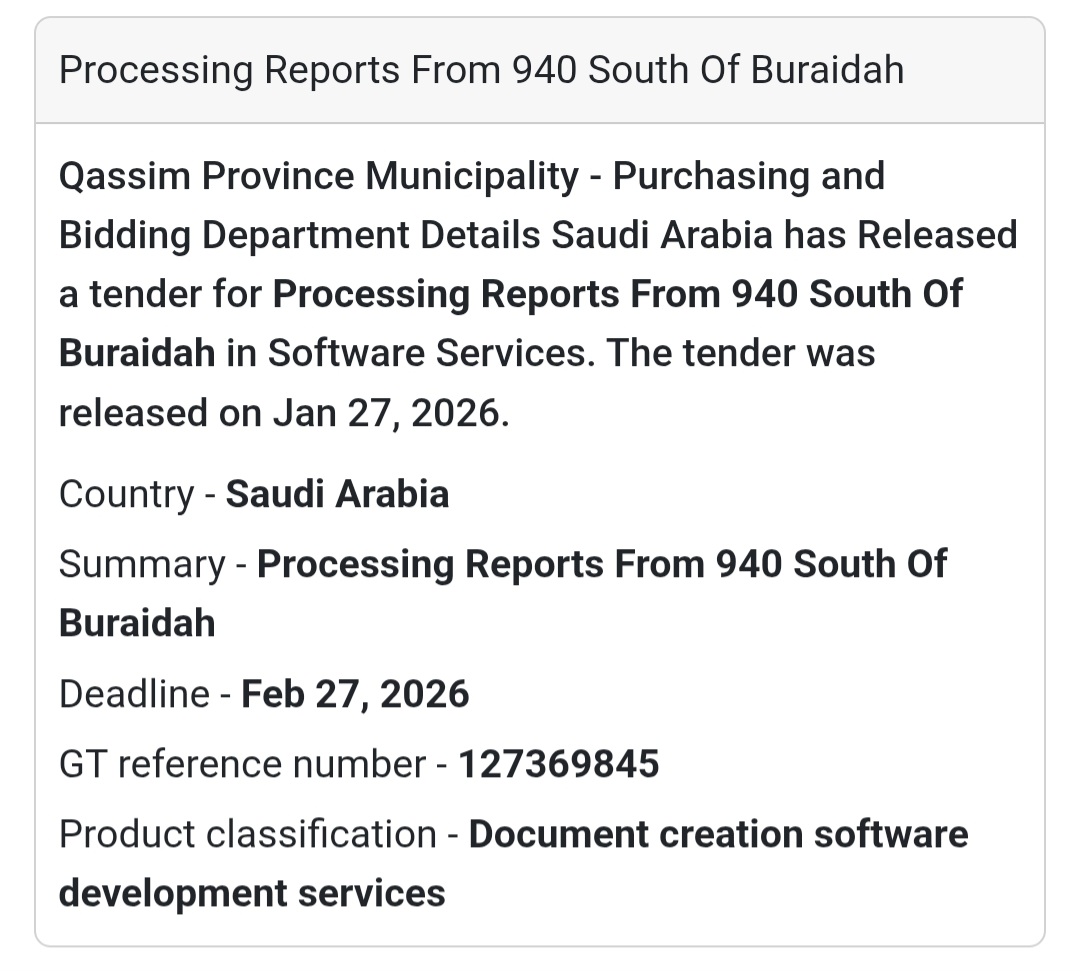 💻 Processing Reports – Software Services (Qassim)