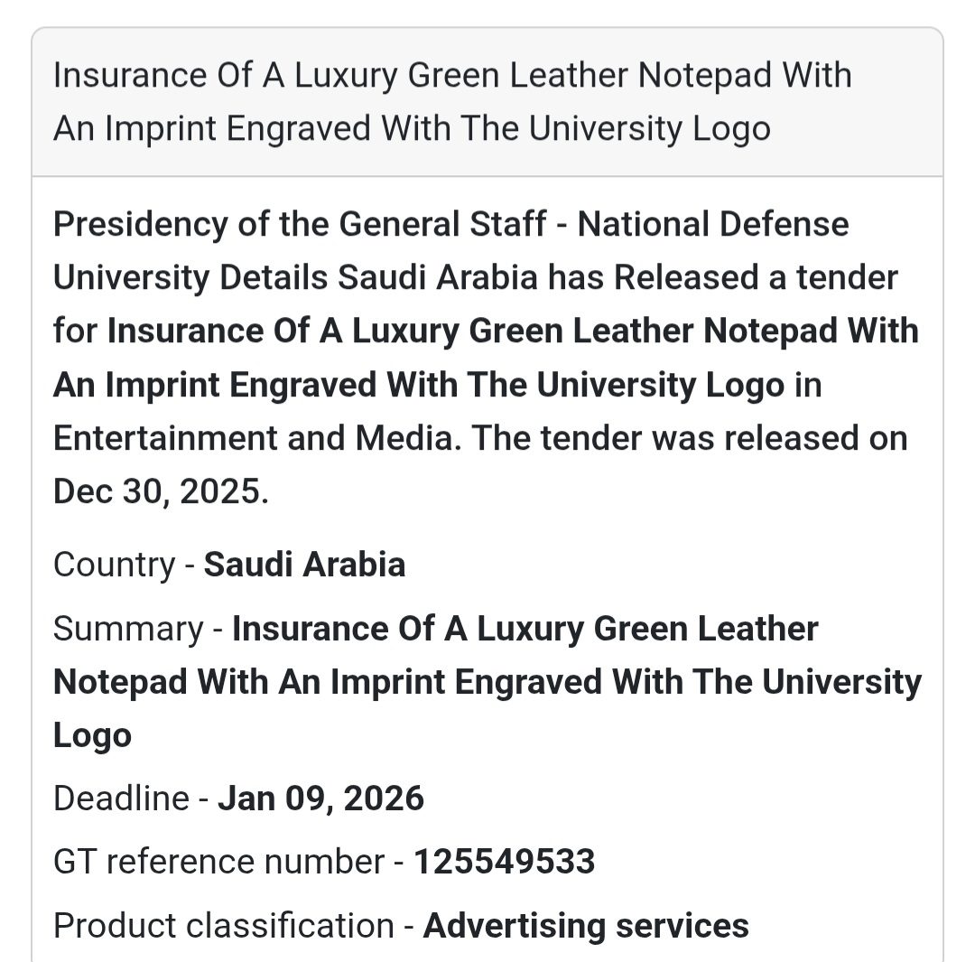 🎁 Promotional & Branding Tender – Saudi Arabia