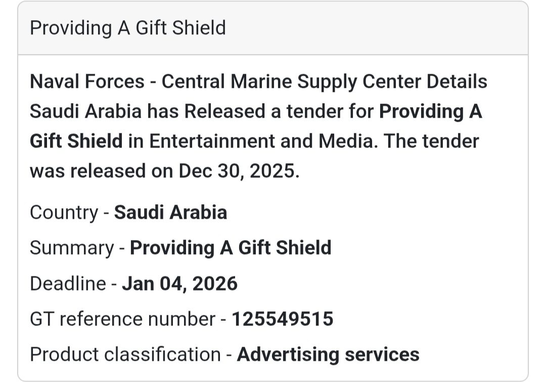 🎁 Promotional & Branding Tender