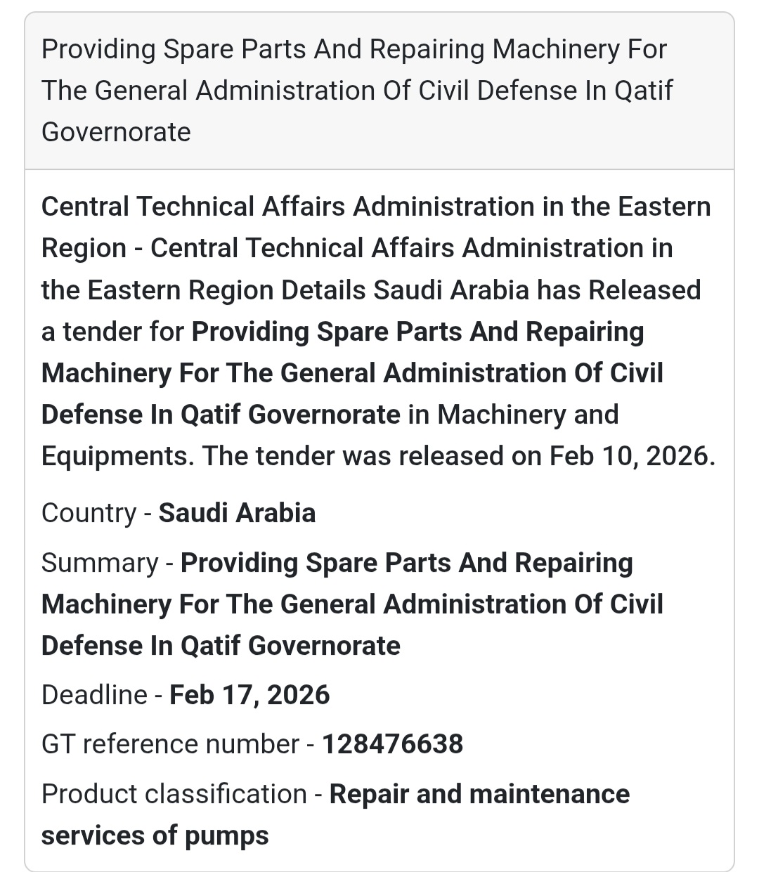 🔧 Providing Spare Parts & Repairing Machinery – Qatif