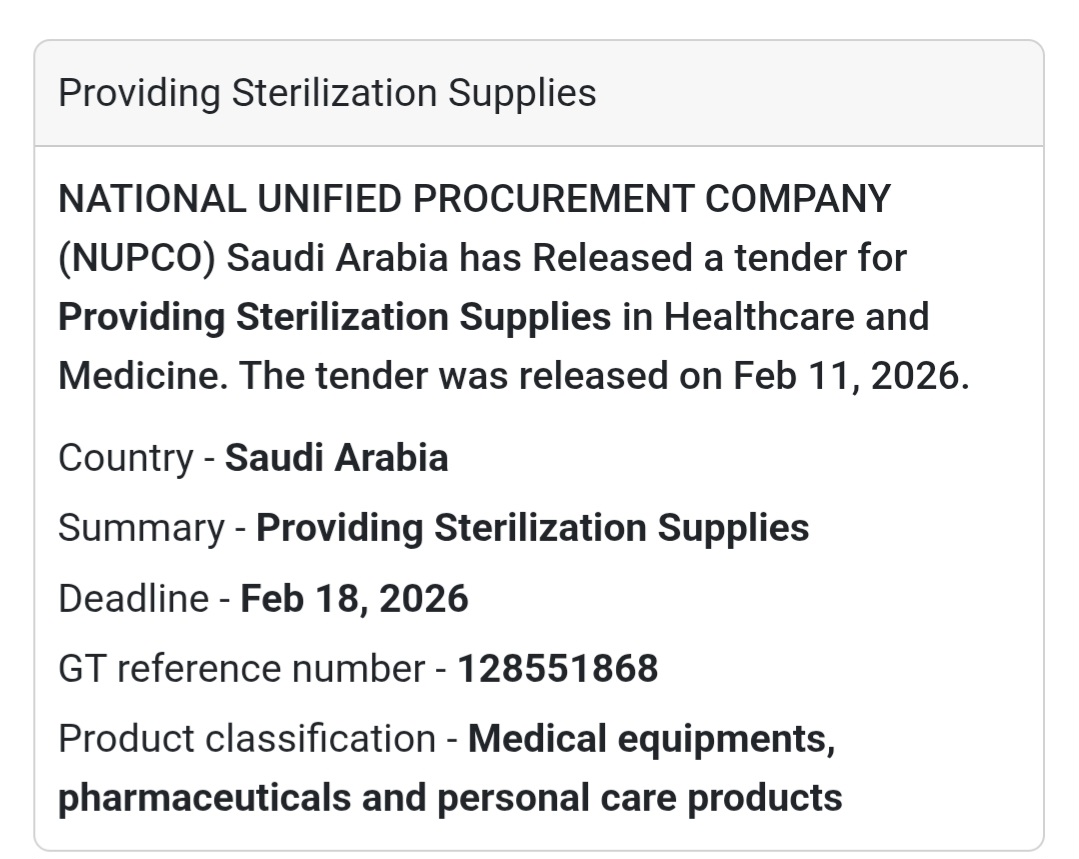 🧴 Providing Sterilization Supplies