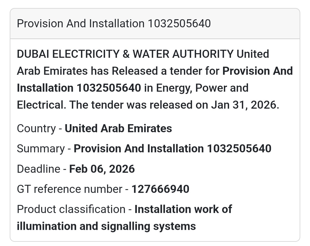 💡 Provision & Installation Works