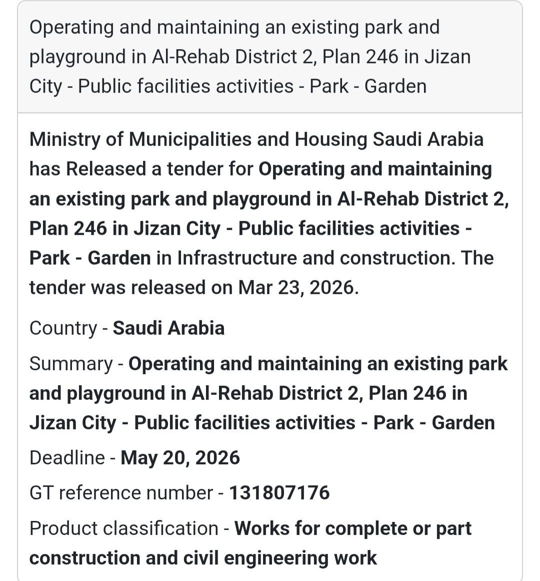 🌳 Public Park & Playground Project