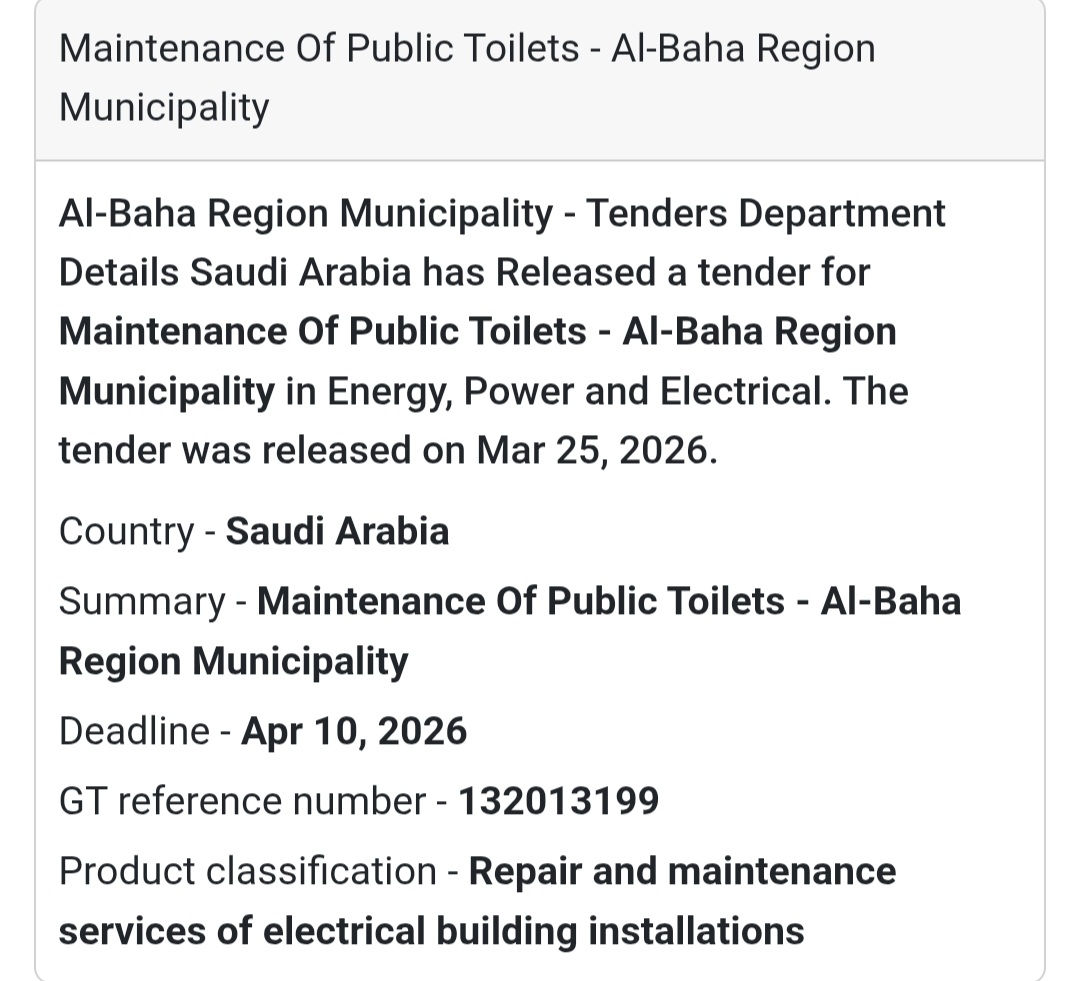 🚻 Public Toilet Maintenance – Al-Baha
