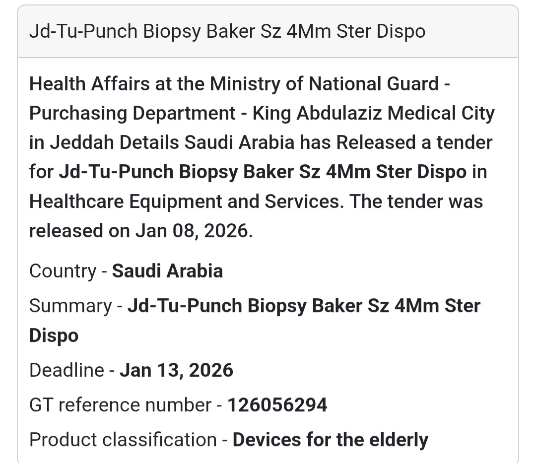 🧬 Punch Biopsy Instrument – Healthcare Tender